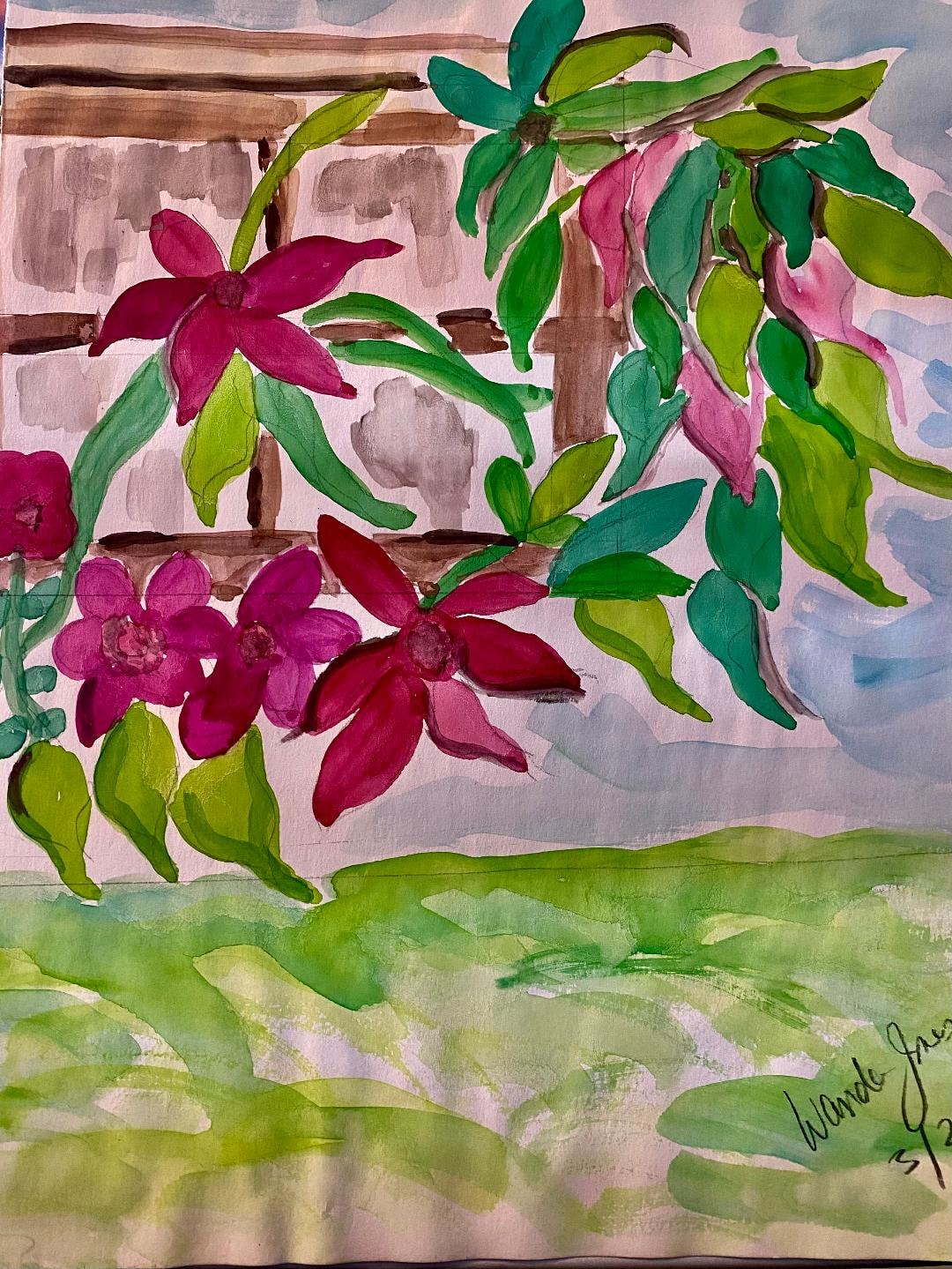 Hands & Botanicals — watercolor painting by Wanda Jones-Lopez, 2026.